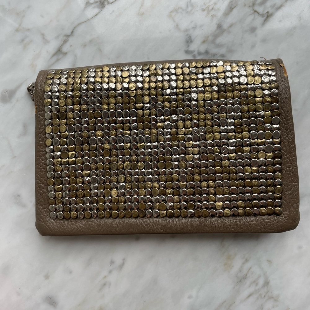 Deena & Ozzy Tan Crossbody with Gold and Silver Front